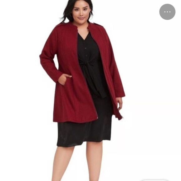 Torrid Wool Coat Fit Flare Womens Corpcore Classic Minimalist Career Cas… - Picture 5 of 9